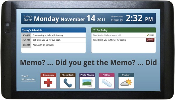 Memo Touch, tablet diseñado para la gente con problemas de memoria